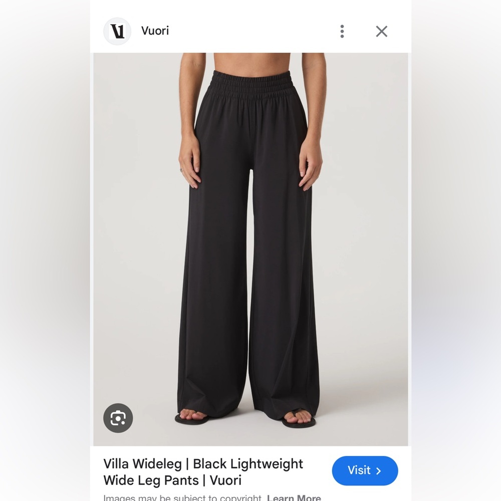 Vuori Villa Black Wide Leg Pants